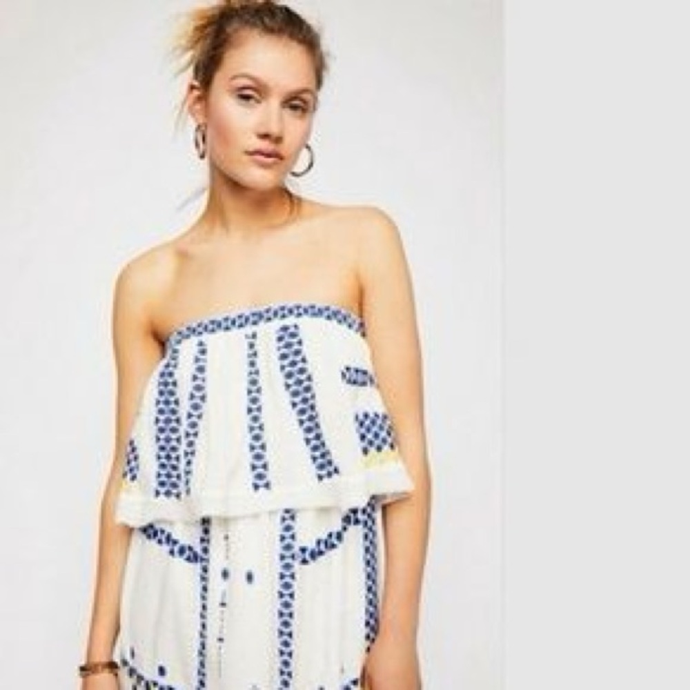 Free People Wild Romance Strapless‎ Midi Dress - Picture 2 of 8